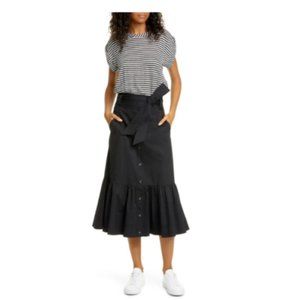 Veronica Beard Jeans Black White Stripe T-Shirt Ca